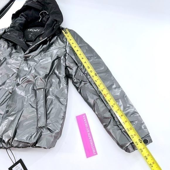 DKNY Men's Water Resistant Bomber Hooded Jacket Print Size S NWT - Picture 7 of 12